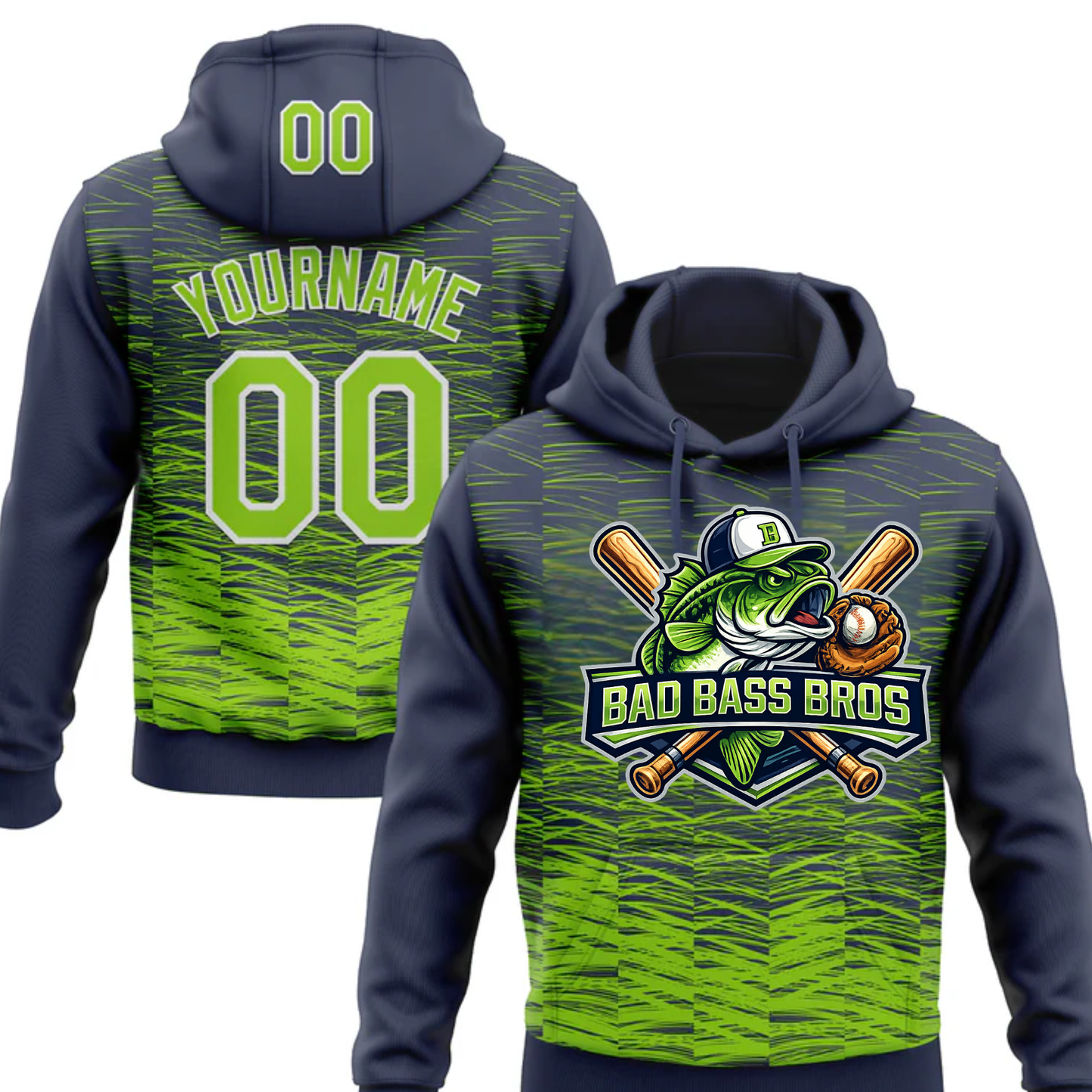 Bad Bass Bro Sublimation Hoodie