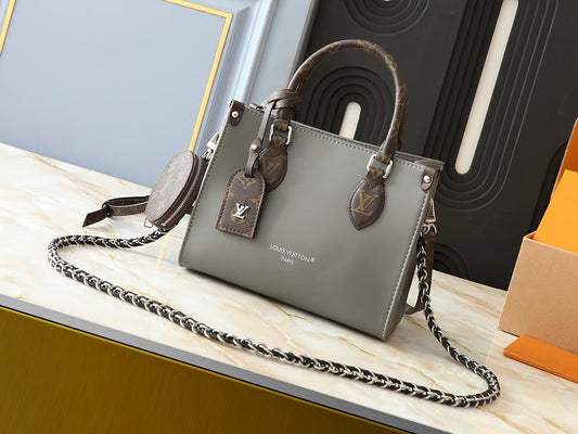 Gray & Pattern Handbag