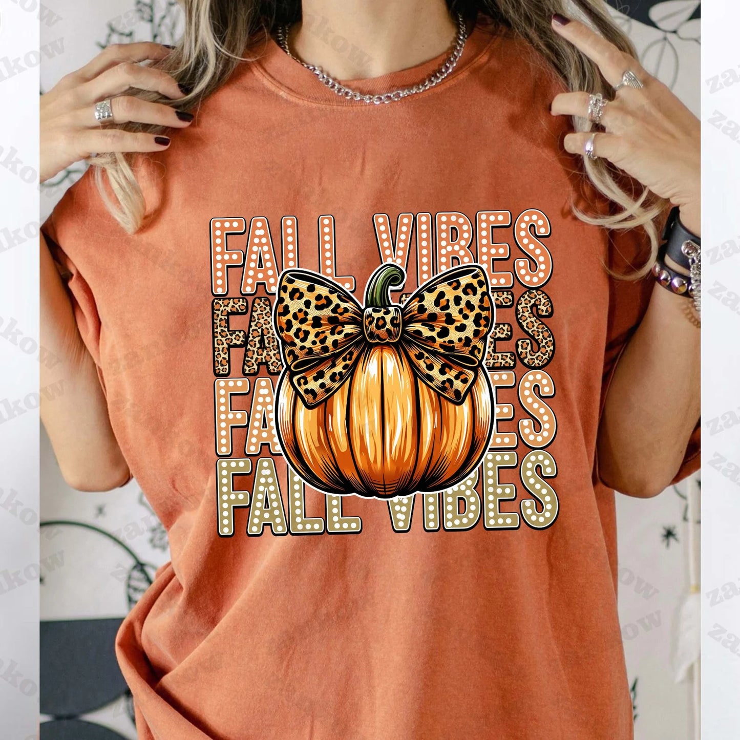 Retro Fall Vibes Pumpkin Bow