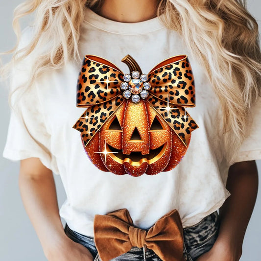 Leopard Coquette Bow Pumpkin