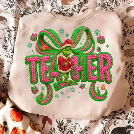 Faux Yarn Grinchy Teacher